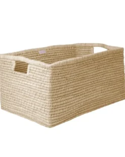Raffia Rectangular Basket in Natur - Extra Large and Long