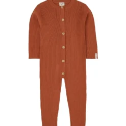 Ribbstickad Ylle-onepiece Rust