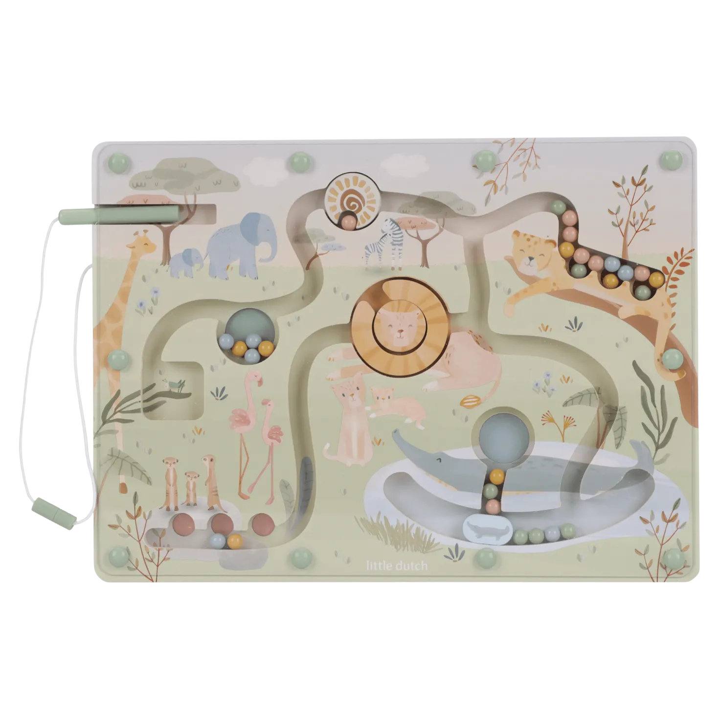 Safari Friends Magnetisk Labyrint Green