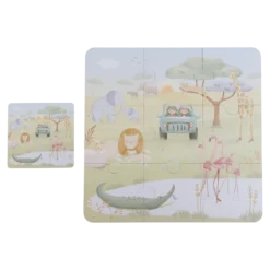 Safari Friends Pussel Med 6 Bitar Green