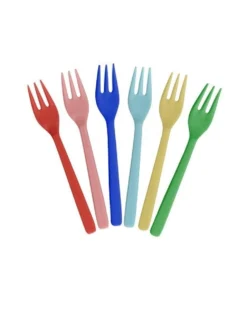 Set Med 6 Melamin-tårtgafflar Multicolor