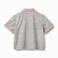 Shirt S/S Lace Vilma Air Blue Flowers