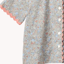 Shirt S/S Lace Vilma Air Blue Flowers