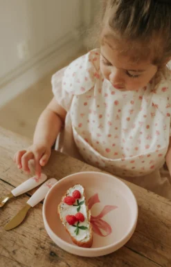 Skålset I Silikon Rosy Bow