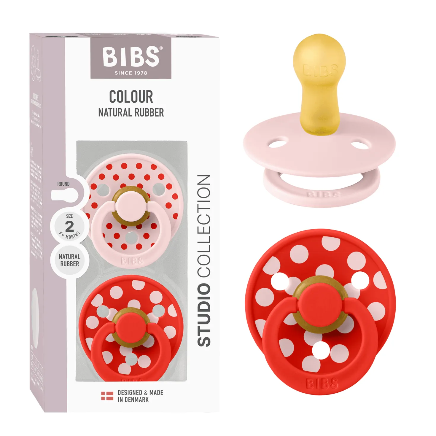 Studio Colour Polka 2-pack Runda Latexnappar Blossom Candy Apple