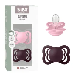 Supreme 2-pack Symmetriska Silikonnappar Baby Pink Plum