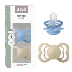 Supreme 2-pack Symmetriska Silikonnappar Vanilla Sky Blue